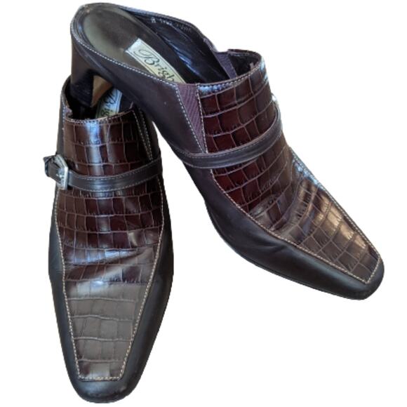 Brighton Tiana Leather Mules Sz 7 1/2 - Picture 1 of 13